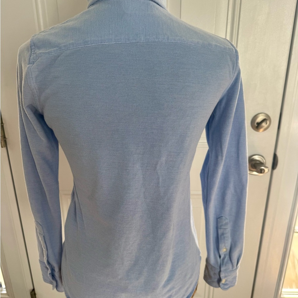 Women’s Ralph Lauren Light Blue Knit Oxford Button Down Shirt Size S - Picture 4 of 4